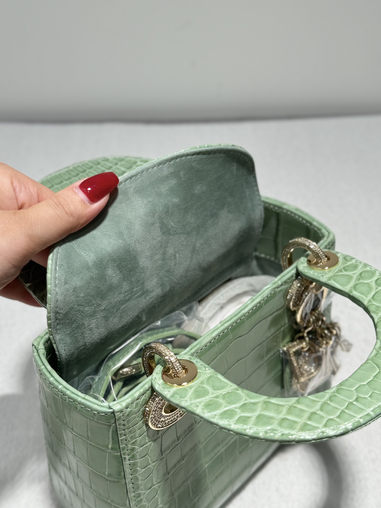 Túi xách Dior da cá sấu like auth 1:1 fulbox